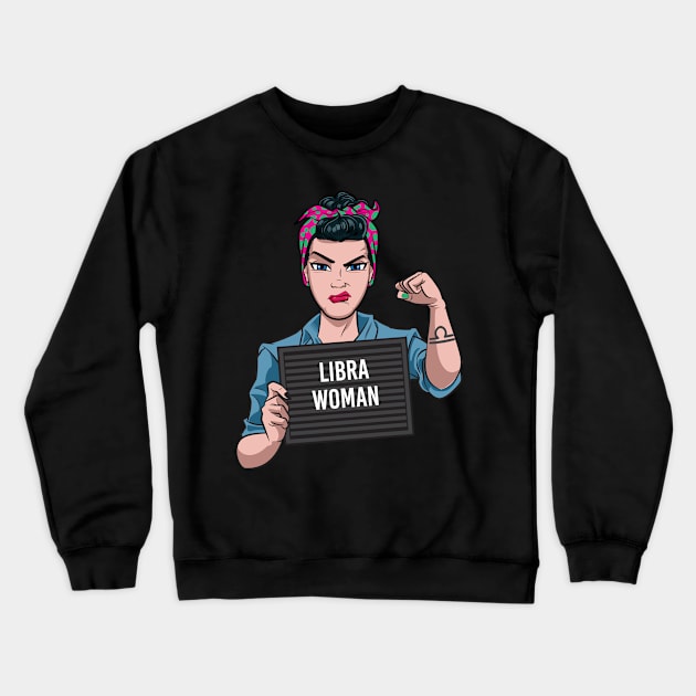 Libra Woman Crewneck Sweatshirt by Surta Comigo